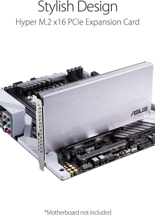 ASUS Hyper M.2 X16 PCIe 4.0 X4 Expansion Card Supports 4 NVMe M.2 (2242/2260/2280/22110) up to 256Gbps for AMD 3rd Ryzen sTRX40, AM4 Socket and Intel VROC NVMe Raid