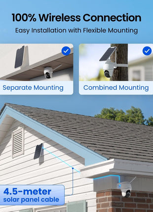 REOLINK Argus PT Ultra First 4K Solar Security Cameras Wireless Outdoor | 360° Pan Tilt Auto-Tracking, 8MP Color Night Vision, 2.4/5 GHz Wi-Fi 6, No Subscriptions, Home Hub Compatible