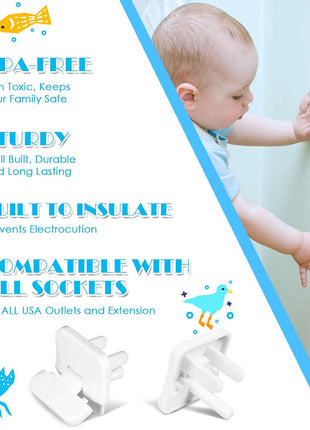 Outlet Covers Babepai 38-Pack White Child Proof Electrical Protector Safety Improved Baby Safety Plug Covers