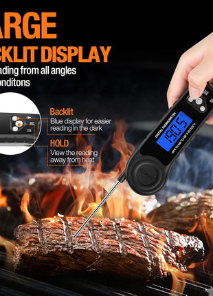 AMMZO Meat Thermometer Digital, Instant Read Food Thermometer for Cooking, Grilling, Baking, Frying & Candy Making, Essentials Kitchen Gadgets Accessory, Gifts for Men Women Dad Mom Birthday
