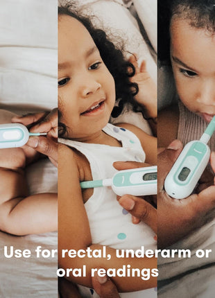 Frida Baby 3-in-1 Rectal, Underarm & Oral Thermometer for Kids, Digital Baby Thermometer for Infants, Toddlers, & Kids, Quick & Accurate Temperature Check, Includes Carrying Case for Storage