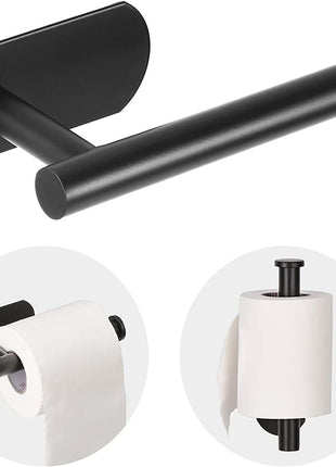 JOPOFI Toilet Paper Holder - Adhesive Toilet Paper Holder - Matte Black | Toilet Paper Holder Wall Mount for Bathroom,Stainless Steel Command Strip Toilet Paper Roll Holder Stick On Wall,No Drilling