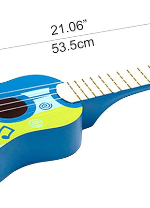 Hape Kid's Wooden Toy Ukulele | 21 Inch Wooden Ukulele Musical Instrument with Vibrant Sound and Tunable Nylon Strings for Children, Blue