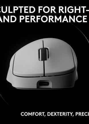 Logitech G PRO X Superlight 2 DEX Wireless Gaming Mouse, 60g pro-Grade Right-Handed Mouse with 5 programmable Buttons, USB-C Charging, 44k DPI Sensor, up to 8 kHz Polling for PC/Mac - White