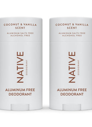 Native Deodorant Contains Naturally Derived Ingredients, 72 Hour Odor Control, Deodorant for Women and Men, Aluminum Free, Coconut & Vanilla 2.65oz