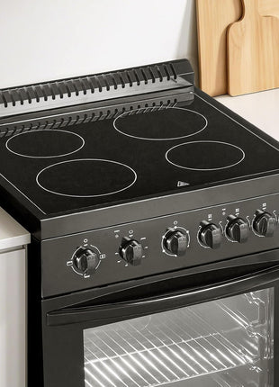 VEVOR 24in Electric Range Oven, 2.7Cu. Ft. Capacity Compact Freestanding Oven, Stainless Steel Kitchen Stove, with 4 Burners, Easy Reach Racks, Storage Drawer, Drip Pan, Indicator Light(No Power Cord)