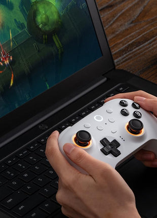 8BitDo Ultimate 2 Bluetooth Controller for Switch/Switch 2 & Windows PC, Switch Pro Controller with TMR Joysticks, Switchable Hall Effect/Tactile Triggers, Vibration and Motion Control - White