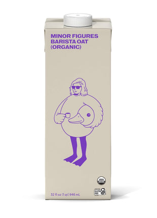 Minor Figures - Oat Milk - Organic - Barista Standard - 32 Oz - 6 Pack - Non-GMO - Plant-Based - Vegan - Dairy-Free - Shelf Stable - Unsweetened