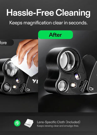 VIVOSUN 2-Pack 30X 60X Illuminated Jewelers Loupe Foldable Magnifier with LED Light for Jewelry Gems Watches Coins Stamps Antiques Black