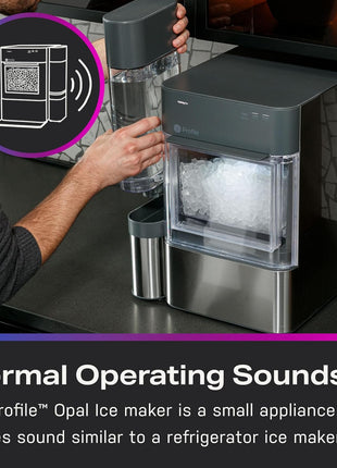 GE Profile Opal 2.0 Countertop Nugget Ice Maker with 0.75 Gallon Tank | Chewable nugget ice, 38 lbs/day, First batch in 10 min, 3 lb bin, Melted ice reused, SmartHQ WiFi & Alexa, Stainless Steel