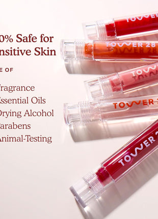 Tower 28 ShineOn Lip Gloss Jelly - Hydrating Tinted Lip Balm + Milky Gloss for Sensitive Lips - Non-Sticky + High-Shine Jelly Formula with Nourishing Oil Blend - Pistachio - Nude Pink (0.13)