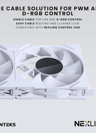 Phanteks M25-120 Gen2 Triple Pack, 3X 120mm ARGB High Performance Cooling Fans, Daisy-Chain Unified Fan Frame, Infinity Mirror hub, Single Cable Connection, White