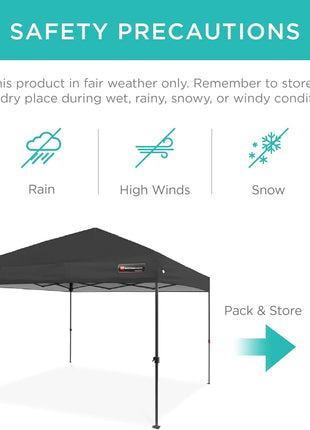 Best Choice Products 10x10ft Pop Up Canopy Tent, Outdoor Shade, 1 Person 1 Minute Set Up, Carry Case, 4 Weight Bags - Gray