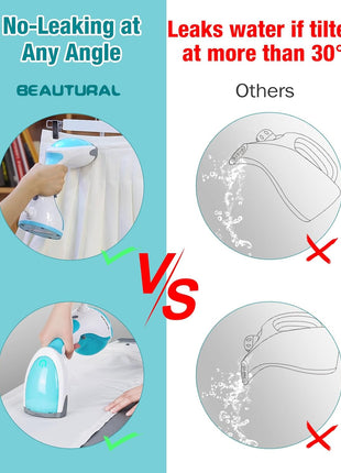 BEAUTURAL Steamer for Clothes, Portable Handheld Garment Fabric Wrinkles Remover, 30 Second Fast Heat up, Auto Off, Large Detachable Water Tank