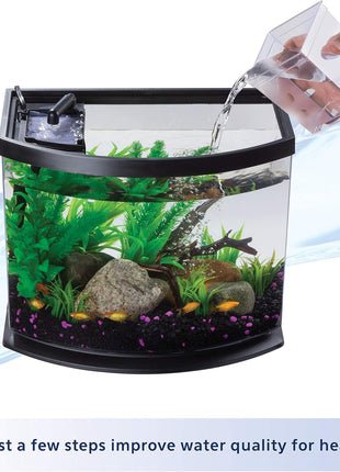 Aqueon LED MiniBow Small Aquarium Fish Tank Kit with SmartClean Technology, Black, 5 Gallon