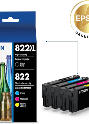 EPSON 822 DURABrite Ultra Ink High Capacity Black & Standard Color Cartridge Combo Pack (T822XL-BCS) Works with WorkForce Pro WF-3820,3823, 4820, 4830, 4833, 4834
