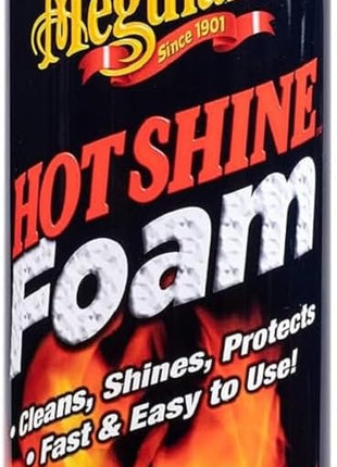 Meguiar's Hot Shine Tire Foam, High Gloss Tire Shine That Cleans, Shines, and Protects in One Step, Deep, Black Shine with Conditioners and UV Protection, Best Gifts for Car Lovers, 19 Oz Aerosol