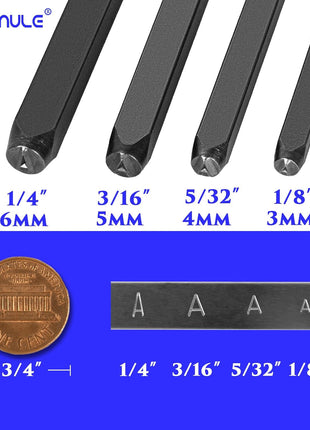 BESTNULE 42PCS Metal Stamping Kit, Number and Letter Stamp Set (A-Z, 0-9 and&,Love Symbol), Industrial Grade Hardened Carbon Steel, Perfect for Imprinting Metal, Wood,Leather (1/8 inch, 3MM)