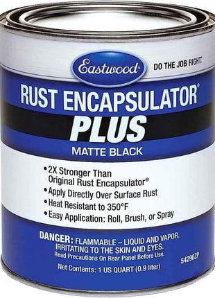 Eastwood Matte Black Rust Encapsulator Plus | Long Lasting Durable Finish 1 Coat Maximum Rust Protection | Heat Resistance up to 350 degrees Fahrenheit | 1 Quart, Matte Black
