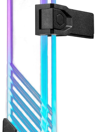 Cooler Master Atlas ARGB GPU Support Bracket, Aluminum Magnets Stand, Infinity Mirror Design, ARGB Tempered Glass, Up to RTX 4090 Support, Dual-Axis Mode Vertical | Horizontal.