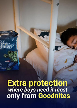 Goodnites Boys' Nighttime Bedwetting Underwear, Size S/M (43 68 lbs), 44 Ct (2 Packs of 22), Packaging May Vary