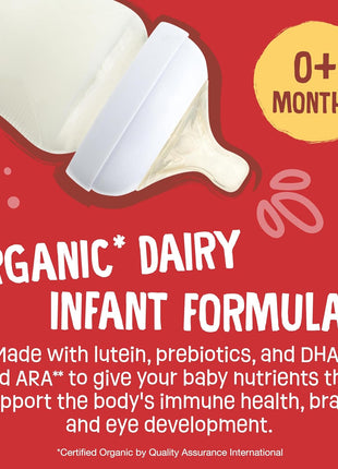 Earth's Best Organic Baby Formula for Babies 0-12 Months, Powdered Dairy Infant Formula with Iron, Omega-3 DHA, and Omega-6 ARA, 32 oz Formula Container
