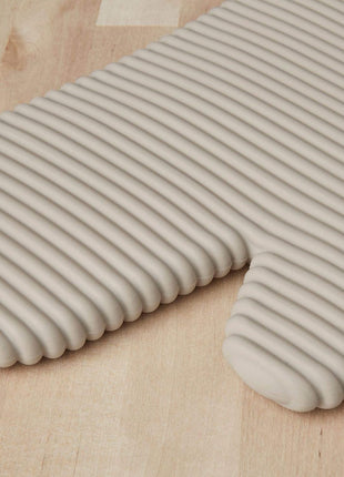 KITCHENAID Ribbed Soft Silicone Oven Mitt 2 Pack Set, 7.5 inchx13 inch, Milkshake