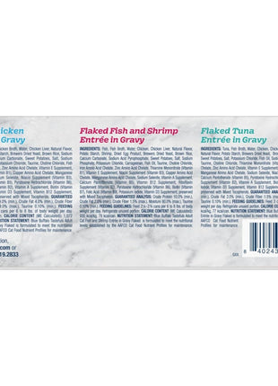 Blue Buffalo Tastefuls Flaked Wet Cat Food Variety Pack, Made with Natural Ingredients, Tuna, Chicken, Fish & Shrimp, 3-oz Cans (12 Count, 4 of Each)