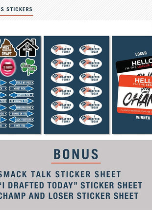 TrophySmack Extra Large Fantasy Football Draft Board 2026, Live Draft Kit | 8-12 Teams, 24 Rounds, 500+ Player Label Stickers, Rookies Included, 2026 Fantasy Football Draft Board Draft Party Ready
