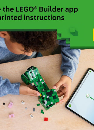 LEGO Minecraft The Creeper Kids Building Toy - Minecraft Toy for Boys & Girls, Ages 10+ - Room Decor for Gamers w/ 1st Version Creeper Minifigure - Gift for Birthdays - 21276