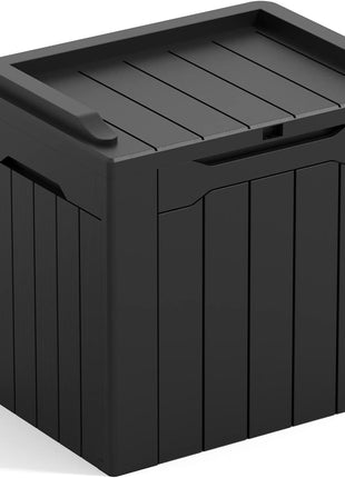 Greesum 31 Gallon Resin Deck Box All Weather Outdoor Storage Boxes for Patio Furniture Set,Outdoor Toys,Garden Tools,Black
