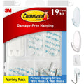 Command Clear Variety Pack, Including 8 Pairs of Picture Hangers, 4 Clear Wire Hooks and 11 Wall Hooks for Hanging Home Decor, Damage-Free Hanging Up to 19 Items with Command Strips