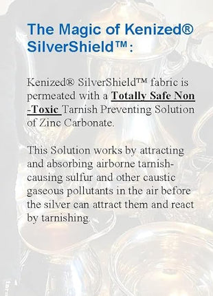 USA Made | T-STOP | Luxury Anti-Tarnish Bag for Silver Storage | Patented Proven Protection | Small 13"x10" | Tuxedo Black
