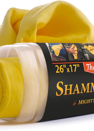 Premium Shammy Cloth for Car Drying - 26"x17" - Super Absorbent Chamois Towel for Car - Scratch-Free, Reusable & Soft