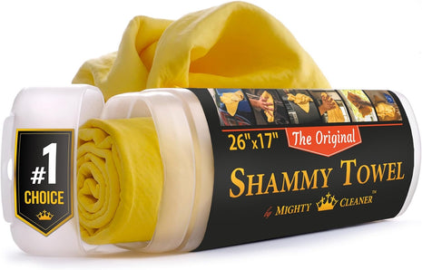 Premium Shammy Cloth for Car Drying - 26"x17" - Super Absorbent Chamois Towel for Car - Scratch-Free, Reusable & Soft