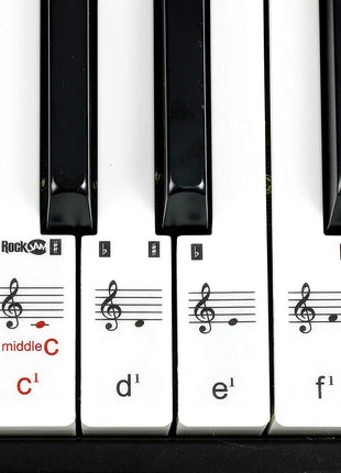 RockJam 61 Key Keyboard Piano Stand With Pitch Bend Kit, Piano Bench, Headphones, Simply Piano App & Keynote Stickers