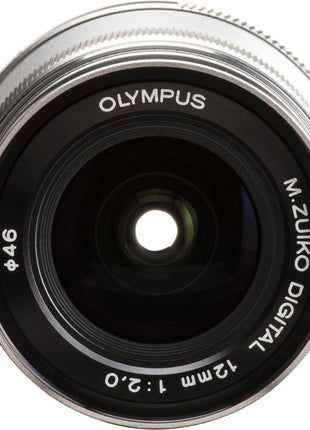 OM SYSTEM Olympus M.Zuiko Digital ED 12mm F2.0 Silver for Micro Four Thirds System Camera, Compact Wide Angle Lens for Starry Sky and Landscape
