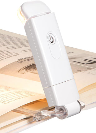 DEWENWILS USB Rechargeable Book Reading Light, 3000K Warm White, Brightness Adjustable Clip on LED Bookmark Lamp at Night in Bed, Portable Booklight for Bookworms, Kids