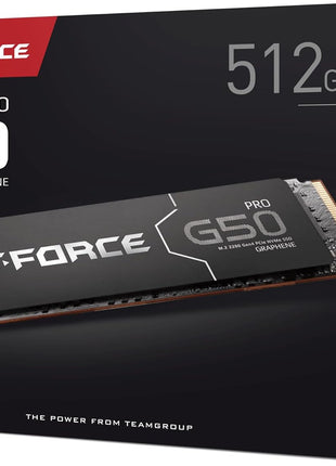 TEAMGROUP T-Force G50 512GB SLC Caching 3D TLC NAND NVMe InnoGrit PCIe Gen4x4 M.2 2280 Gaming SSD with Ultra-Thin Graphene Heat Spreader Works with PS5 Read/Write 5000/2500 MB/s TM8FFE512G0C129