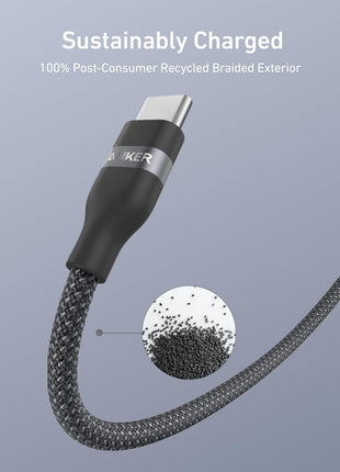 Anker Car Carplay Cable for iPhone 17 16 Pro Max Plus, Upcycled Braided USB A to USB C Car Charger Cord for Samsung Note20 and More (3FT, Black)
