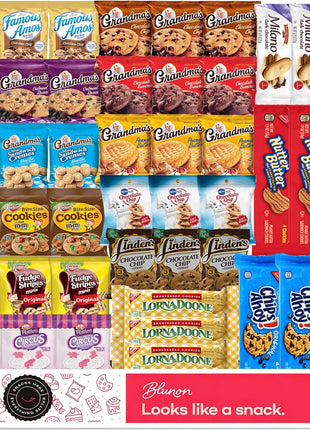 Cookies Individually Wrapped Variety Pack - Cookies Bulk Assortment Care Package Sampler Gift Box (45 Count)