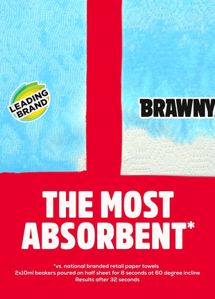 Brawny Tear A Square 3 Ply Paper Towels, 8 Triple Rolls = 24 Regular Rolls, Strong, Absorbent, and Durable with 3 Sheet Sizes (Quarter, Half, Full)