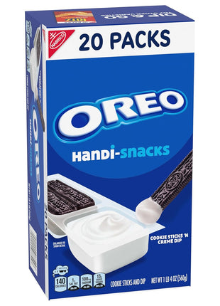 Handi-Snacks OREO Cookie Sticks 'N Creme Dip Snack Packs, 20 Snack Packs | Individually Wrapped