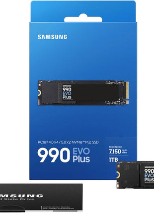 Samsung 990 EVO Plus SSD 1TB, PCIe Gen 4x4, Gen 5x2 M.2 2280, Speeds Up-to 7,150 MB/s, Upgrade Storage for PC/Laptops, HMB Technology and Intelligent Turbowrite 2.0, (MZ-V9S1T0B/AM)