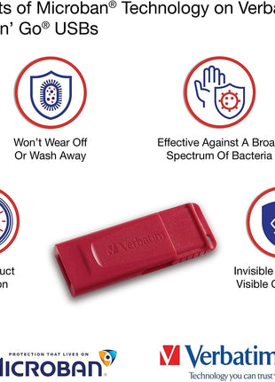Verbatim 32GB Store 'n' Go USB Flash Drive - PC / Mac Compatible - Red