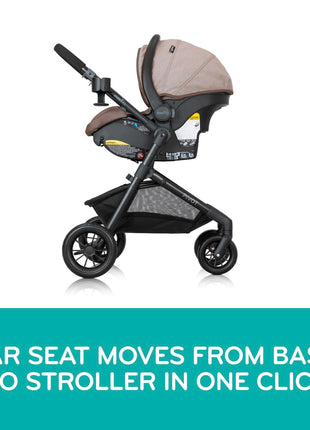 Evenflo Pivot Modular Travel System w/LiteMax Preemie and Infant Car Seat | 6 Modes of Use, Rear-Facing Mode for Infants 3-30 lbs, Stroller use up to 50 lbs (Casual Gray)