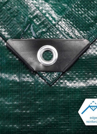 CARTMAN 8x10Ft Multipurpose Waterproof Poly Tarp Cover 8 Mil, Green | Reinforced edges, metal grommets every 36in, 10x10 weave, fits camping, emergency shelter, outdoor gear & cargo protection