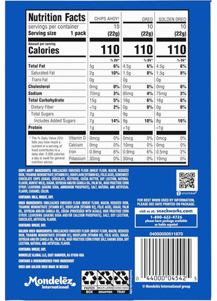 Nabisco Sweet Treats Cookie Variety Pack OREO & CHIPS AHOY!, 30 Snack Packs | 2 Cookies Per Pack, Individually Wrapped