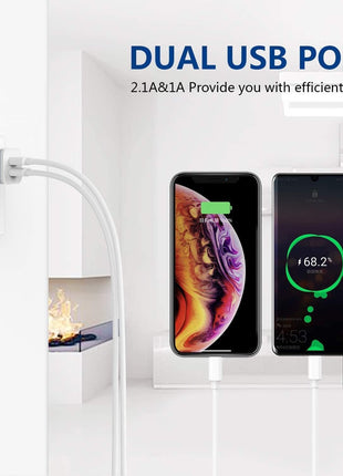 USB Wall Charger, LUOATIP 3-Pack 2.1A 5V Dual Port Cube Power Adapter Plug Block Charging Box Brick for iPhone 13 12 11 Pro Max SE XS XR X 8 7 6 6S Plus, Galaxy, LG, Moto, Android Phones