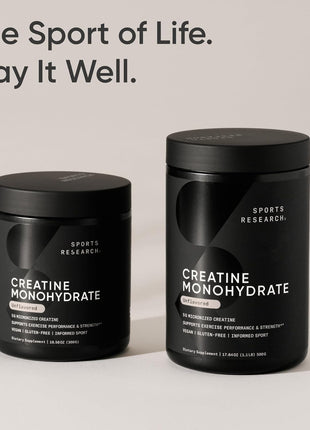 Sports Research® Creatine Monohydrate Powder 5g, Unflavored (100 Servings) | Micronized Creatine Supporting Lean Muscle, Performance & Workout Recovery | Informed Sport, Non-GMO, Gluten-Free